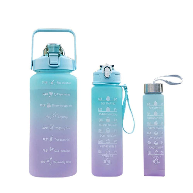 KIT 3 Garrafas Squeeze 2L, 900ml & 300ml Squeeze (com Adesivos) - super shopping