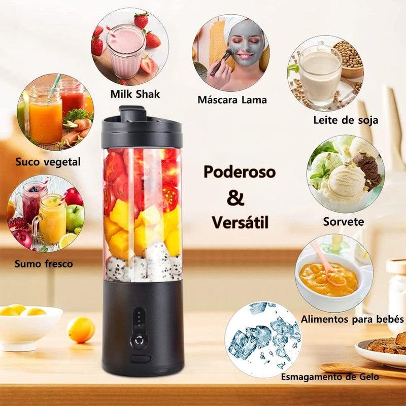 Mini Portable Blender Electric Fruit Juicer Smoothie Orange Fresh Juice Blender Multifunction Rechargeable Portable Bottle Mixer - super shopping