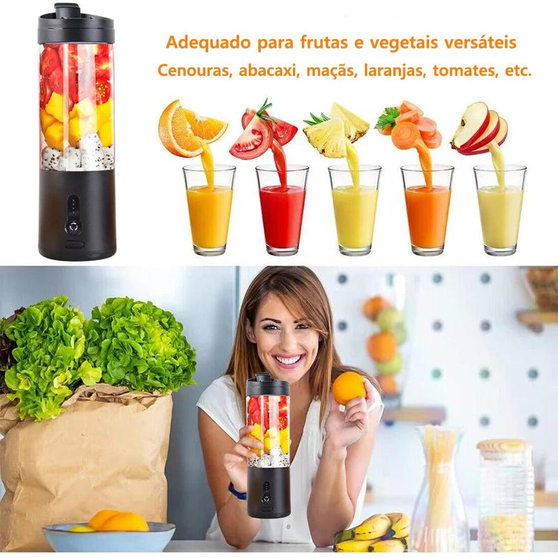 Mini Portable Blender Electric Fruit Juicer Smoothie Orange Fresh Juice Blender Multifunction Rechargeable Portable Bottle Mixer - super shopping