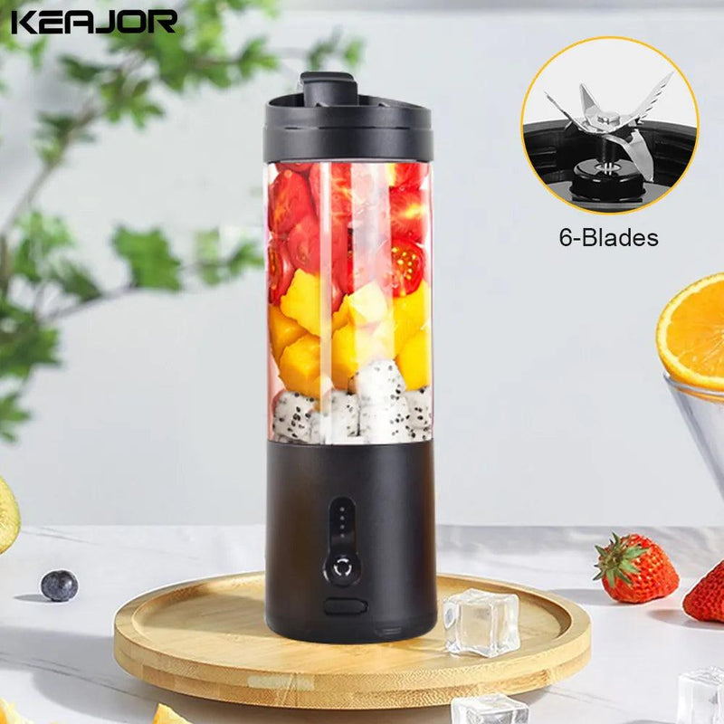 Mini Portable Blender Electric Fruit Juicer Smoothie Orange Fresh Juice Blender Multifunction Rechargeable Portable Bottle Mixer - super shopping